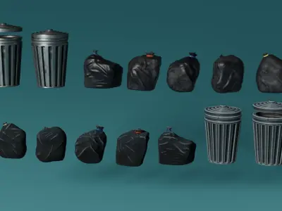 TrashSet Low-poly 3D model