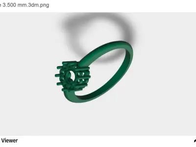 Women Ring With Round Cut Center Stone 3D print model