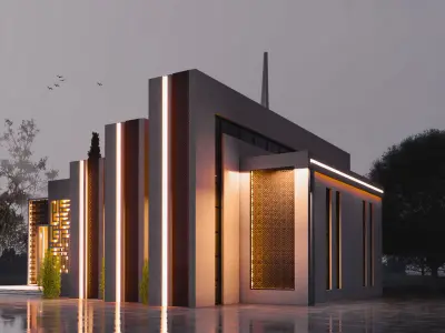 Mosque Islamic design 3D model 3D model