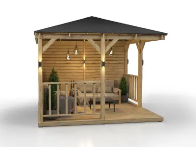Wooden Gazebo 3D model