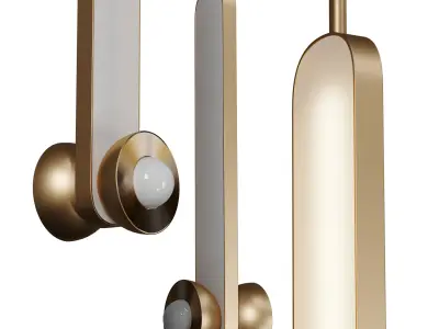 kometa pendant lamp scene Low-poly 3D model