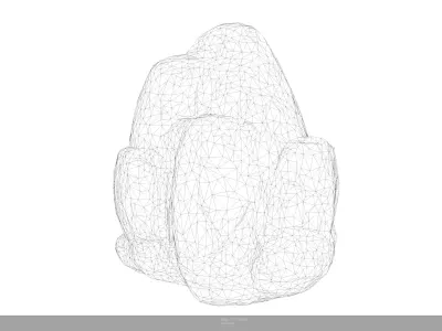 Stylized Snowy Rocks Game Ready - AI Low-poly 3D model