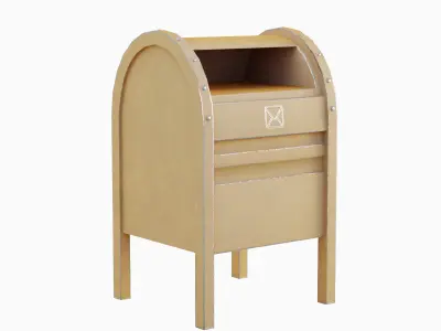 Old Dirty MailBox 02 Low-poly 3D model