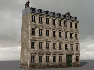 Paris Old Building Middle Low-poly 3D model