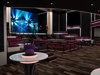 Vibrant and Dynamic Nightclub Design Low-poly 3D model