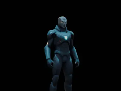  Sci-Fi Warrior Low-poly 3D model