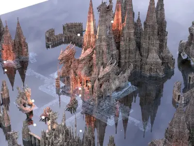 Dragons Triangle Hidden Dragon City Kit bash 3D model