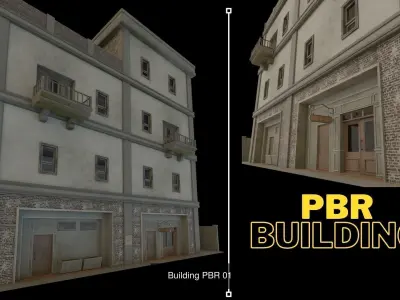 Active street buildings for scenes collection 3D Model Pack