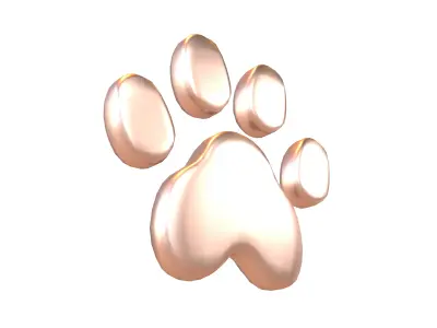 Dog Paw Print v1 005 Low-poly 3D model