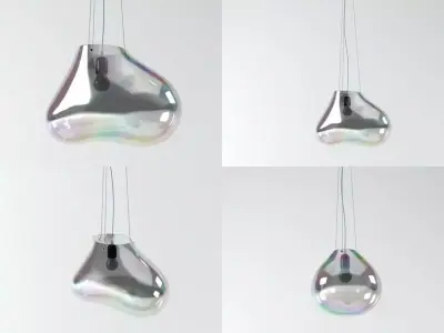 Bolla pendant light made of glass and metal 3D model