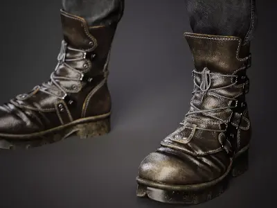 Jeans and Boots Low-poly 3D model