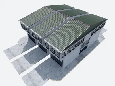 Modular Industrial Building 3D model