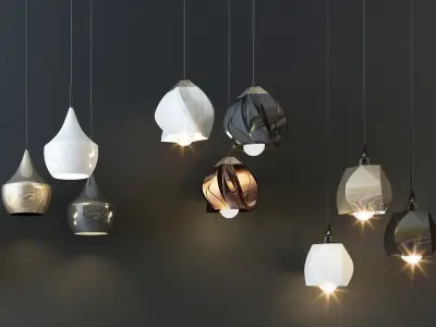 lamp Fashion droplight Low-poly 3D model