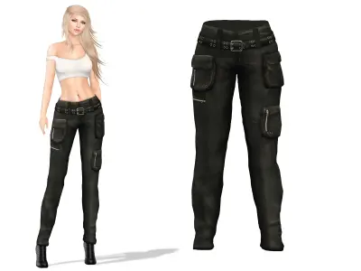 Cargo Pants Low-poly 3D model