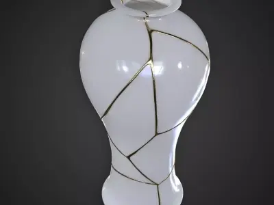 Japanese Vase with Gold Free 3D model