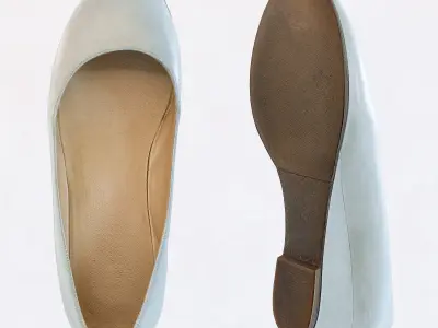 Pumps pair of light suede flats Low-poly 3D model
