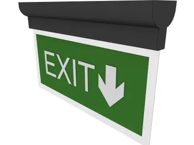 exit sign low poly model Low-poly 3D model