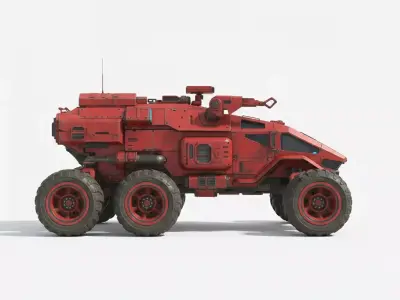 Mars Rover Sci-Fi Expedition Vehicle Low-poly 3D model