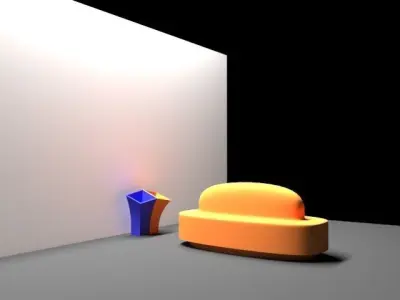 TRAIN STATION BENCH WITH LIGHTS AND TRASH CANS  Low-poly 3D model