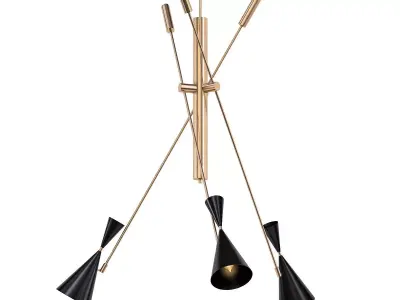 InscapesDesign modern chandelier with gold accents 3D model