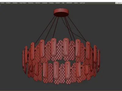 OVAL SMOKY CHANDELIER Low-poly 3D model