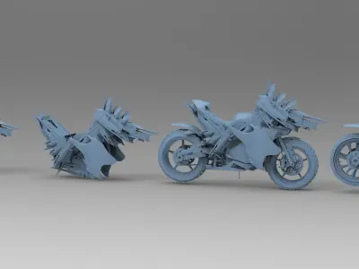 Cyberpunk subzero bike collection 1 3D model