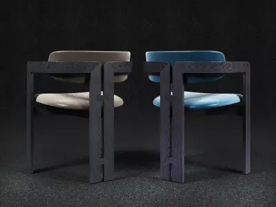 Pamplona two chairs with upholstered backs 3D model