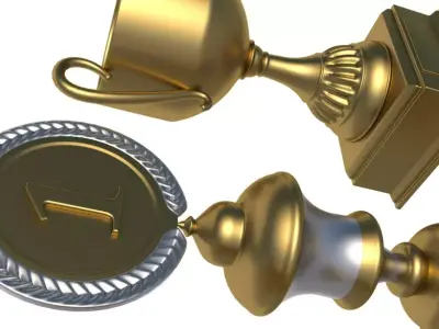 Winner Cups Set 3D model