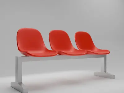 Public chair design Low-poly 3D model