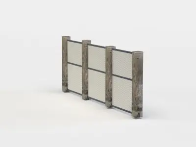 Wall fragment Low-poly 3D model