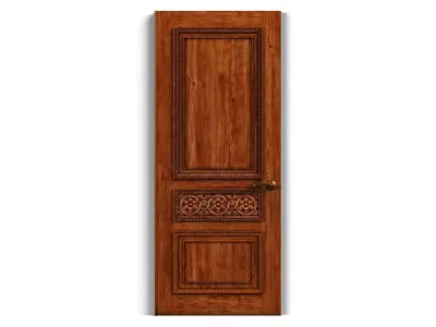 Door0010 carved wooden door with ornate carvings 3D model