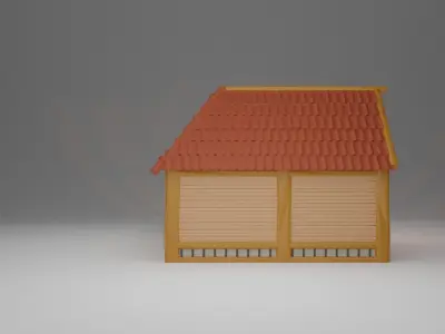 Medieval L type cottage 3D print model