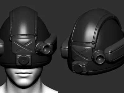 helmet high poly sculpt 3d printable ver 7 3D model 3D model 49