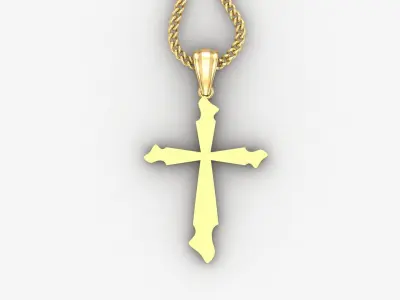 Light Gold 18K Cross Pendant 1CP099 3D print model