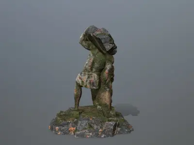 Hercules  and  Lion Low-poly 3D model