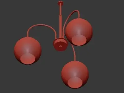 Carisa Collection 3 Light Vintage Gold Chandelier with Shade  3D model