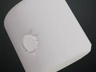 Bullet Holes Damage White Surface PBR Seamless Texture