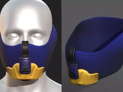 Gas mask respirator scifi futuristic 3d model  Low-poly 3D model