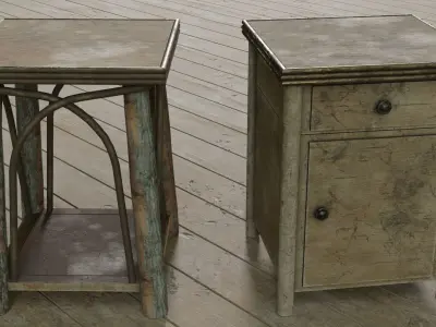 Wooden Furnitures -  Special for cabins and houses in the wood Low-poly 3D model
