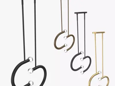 Bower Double Pendant C Lights 3D model