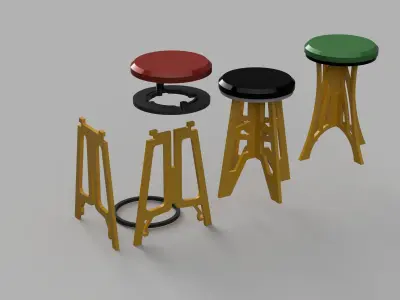 Bar Chair High Chair Stool 3D print model