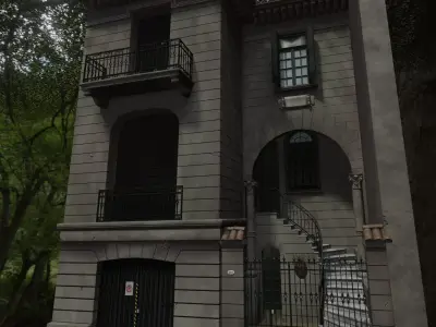 Neoclassical House - Game-Ready Architectural Facade Low-poly 3D model