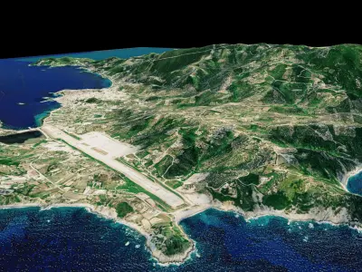 Skiathos island full 3d model terrain Low-poly 3D model
