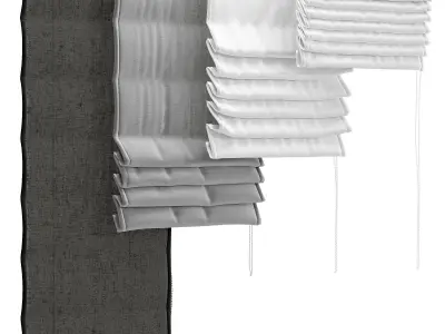 Roman Blinds set 02 3D model