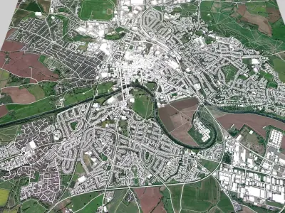 Cityscape Hereford Great Britain  3D model