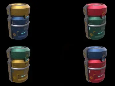 Scifi Crate Openable Door Low-poly 3D model