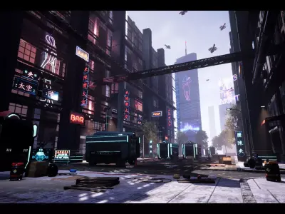 CyberPunk Sci-Fi Environment Low-poly 3D model