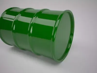 Green Oil Barrel 3D model