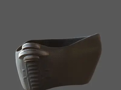 Gas mask helmet 3d model scifi Low-poly  Low-poly 3D model