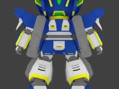  Super Mecha 12 - Wedzenger of Code Name 13TIK Low-poly 3D model
